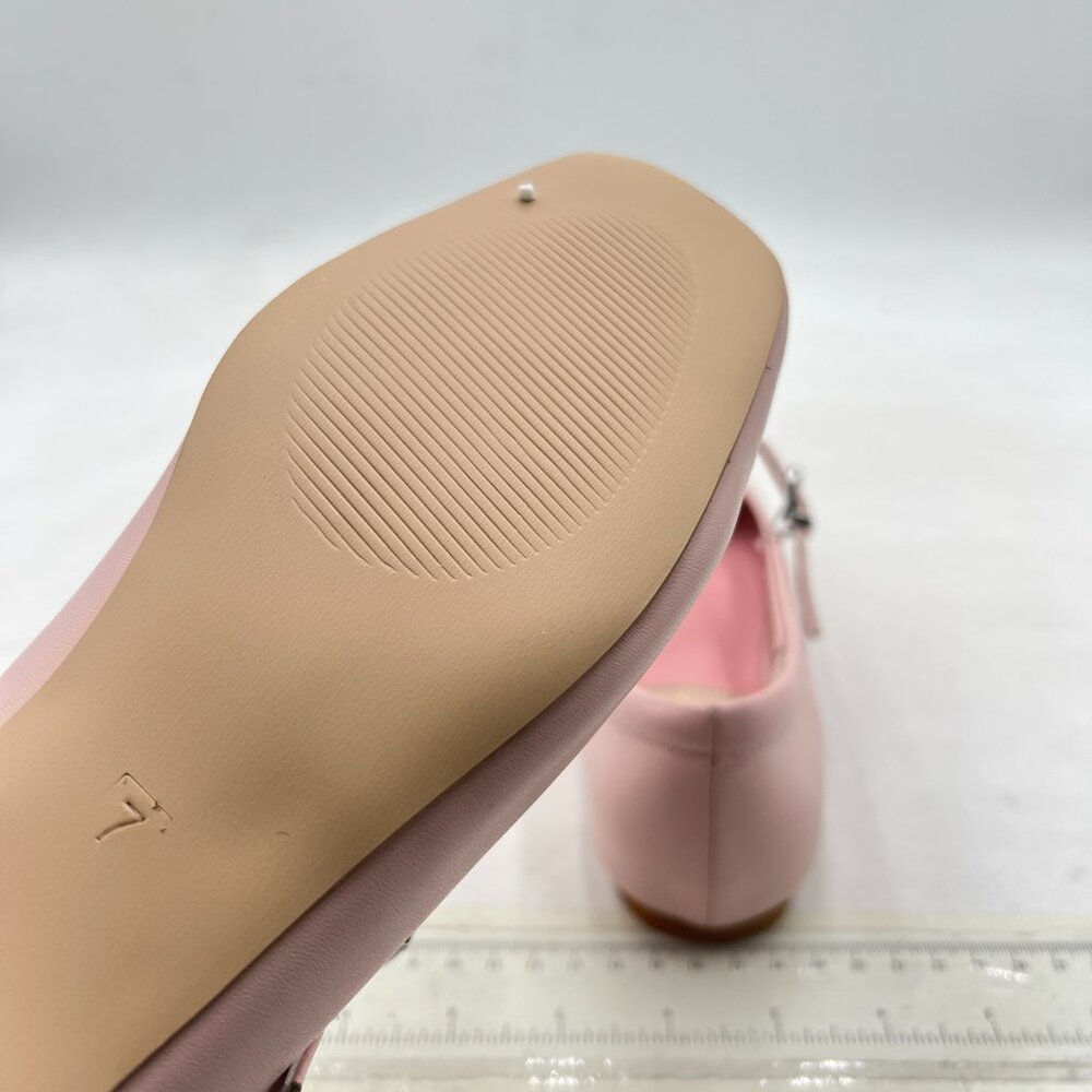 Pink Mary Jane Flats Adjustable Strap Comfortable Square Closed Toe Ballet Shoes - Picture 5 of 7